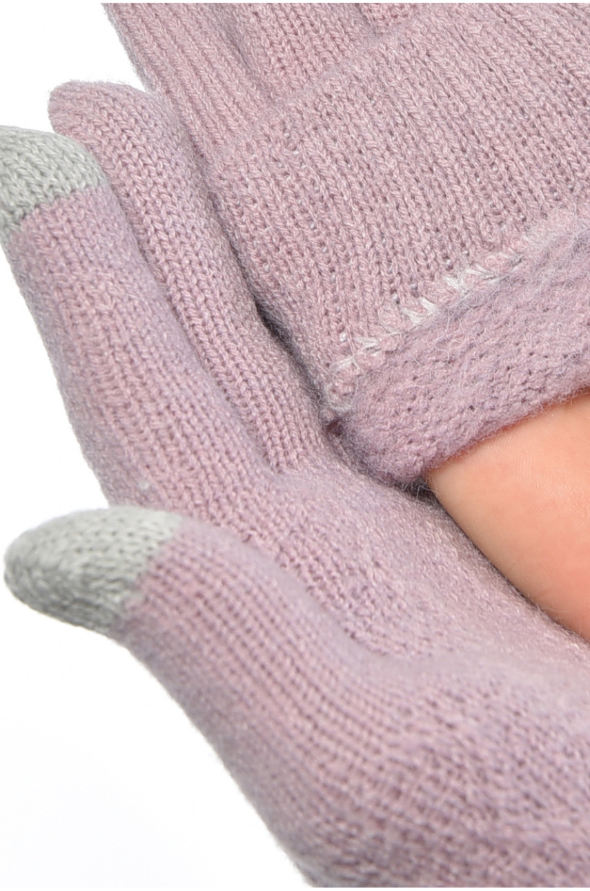 Рукавички жіночі сенсорні бузкового кольору утеплені 7023 189513