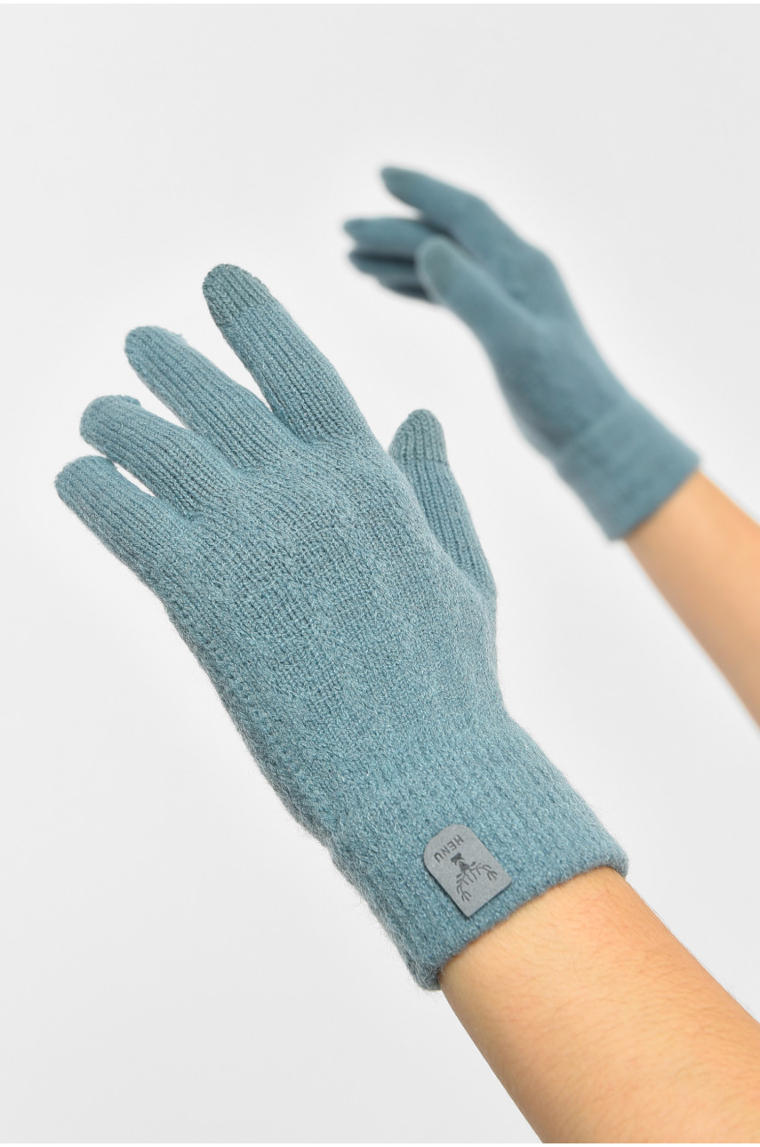 Рукавички жіночі сенсорні смарагдового кольору утеплені 7023 189514