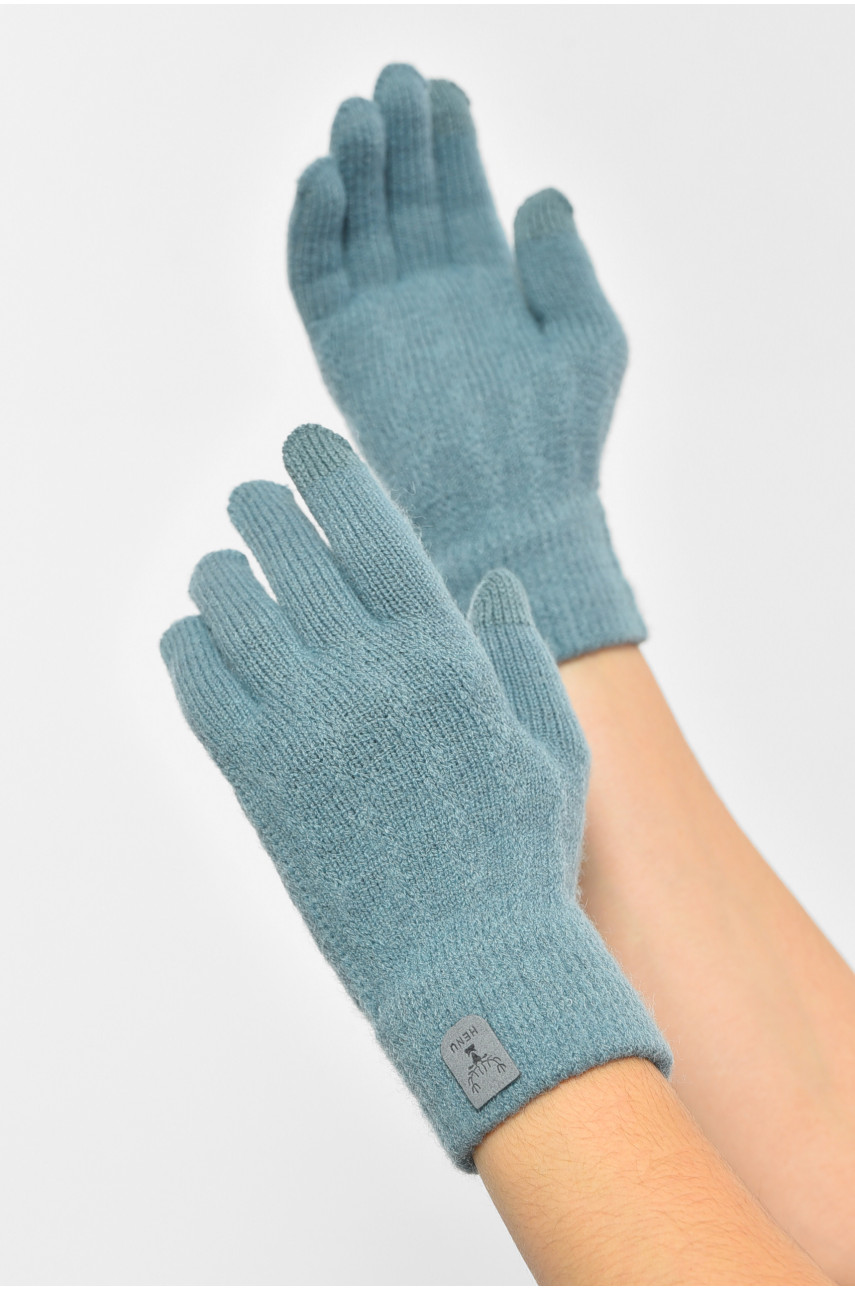 Рукавички жіночі сенсорні смарагдового кольору утеплені 7023 189514