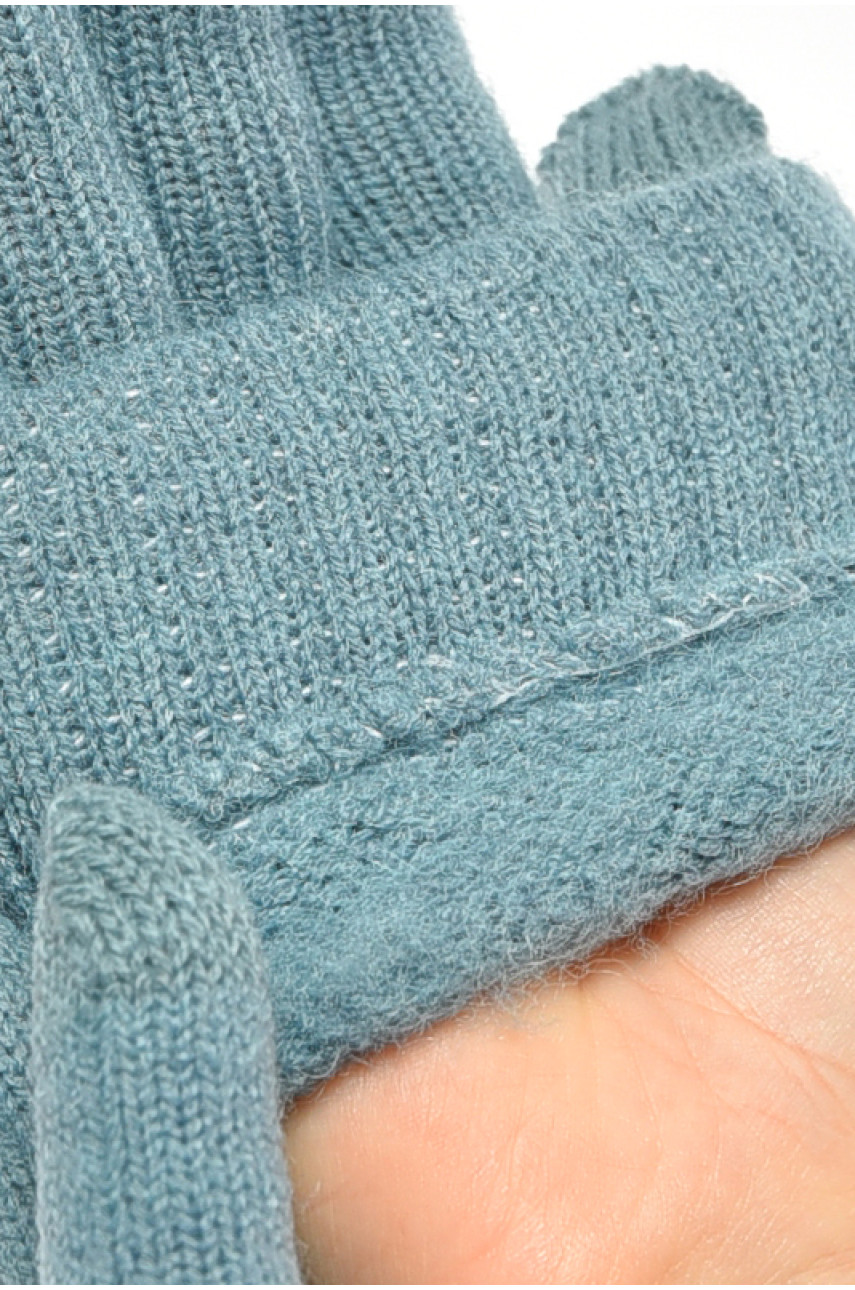 Рукавички жіночі сенсорні смарагдового кольору утеплені 7023 189514