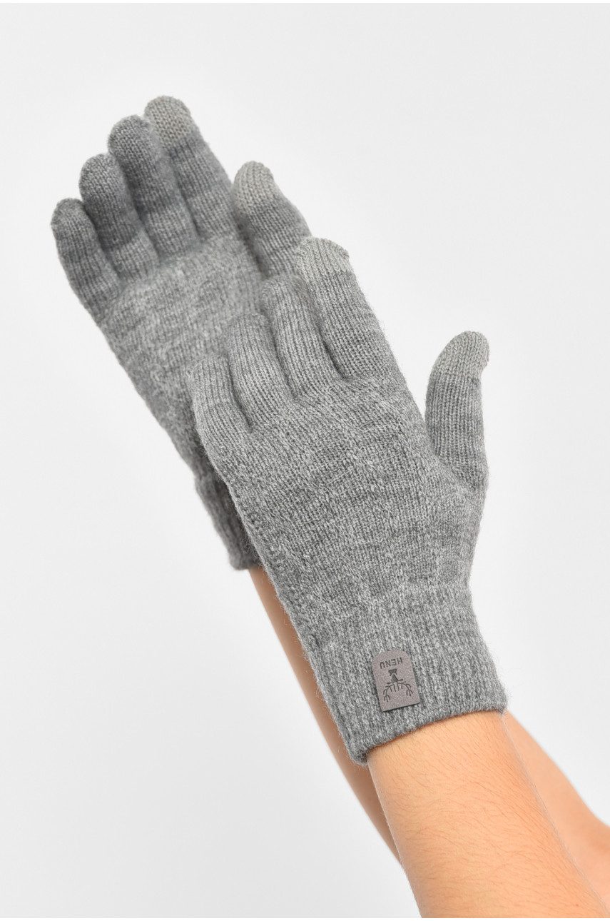 Рукавички жіночі сенсорні сірого кольору утеплені 7023 189518