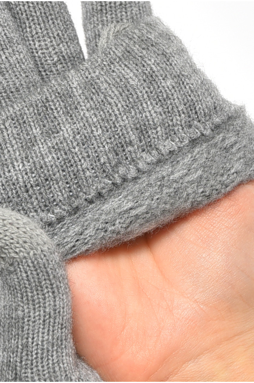 Рукавички жіночі сенсорні сірого кольору утеплені 7023 189518