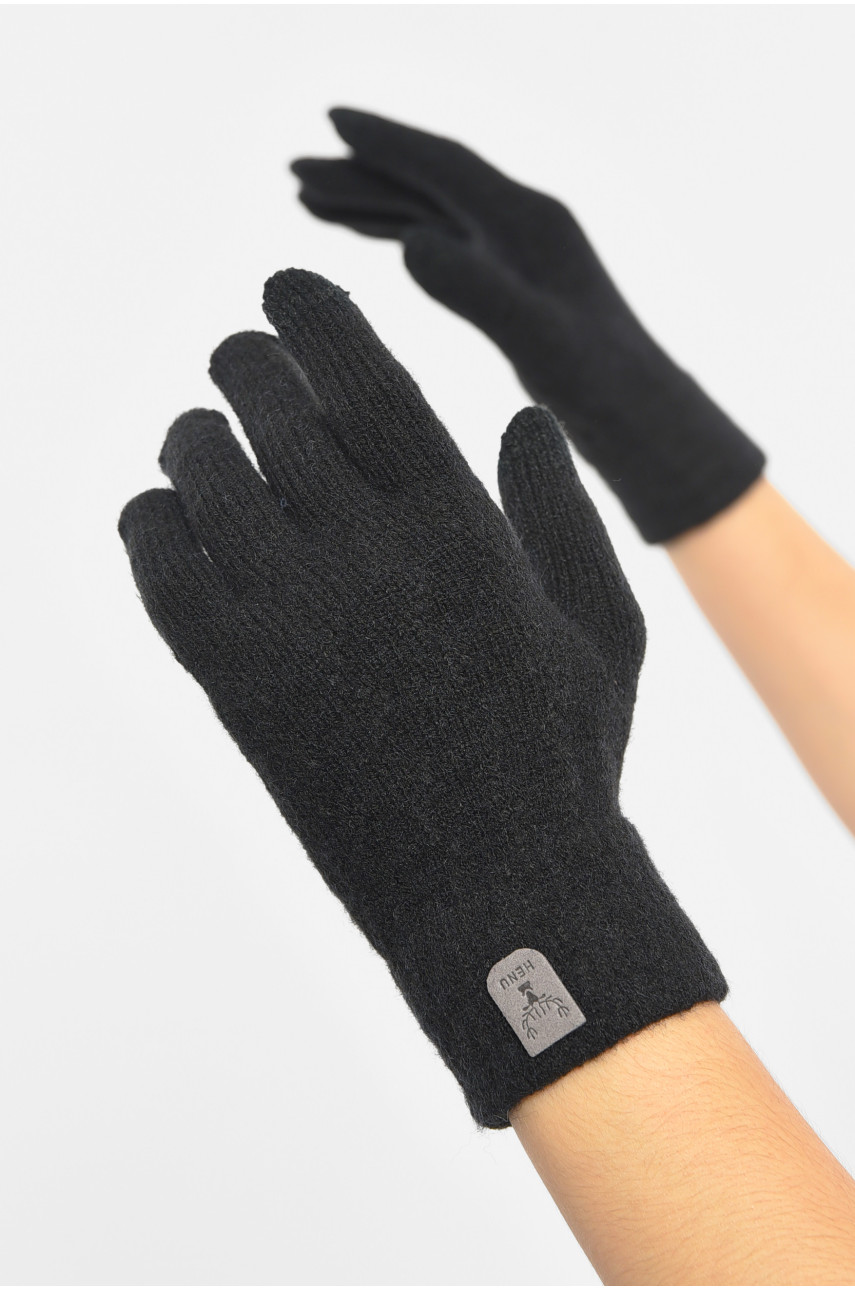 Рукавички жіночі сенсорні чорного кольору утеплені 7023 189519