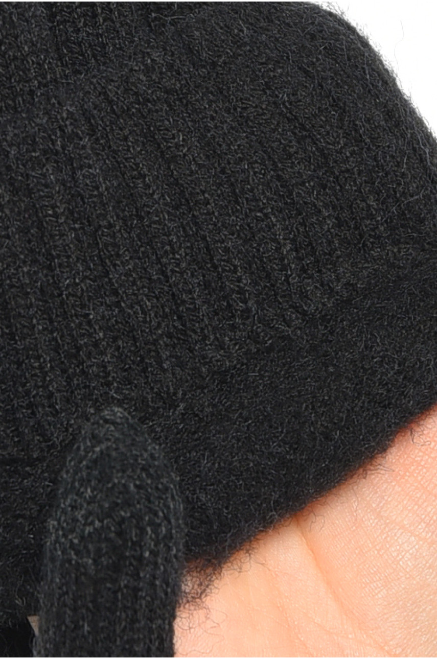 Рукавички жіночі сенсорні чорного кольору утеплені 7023 189519