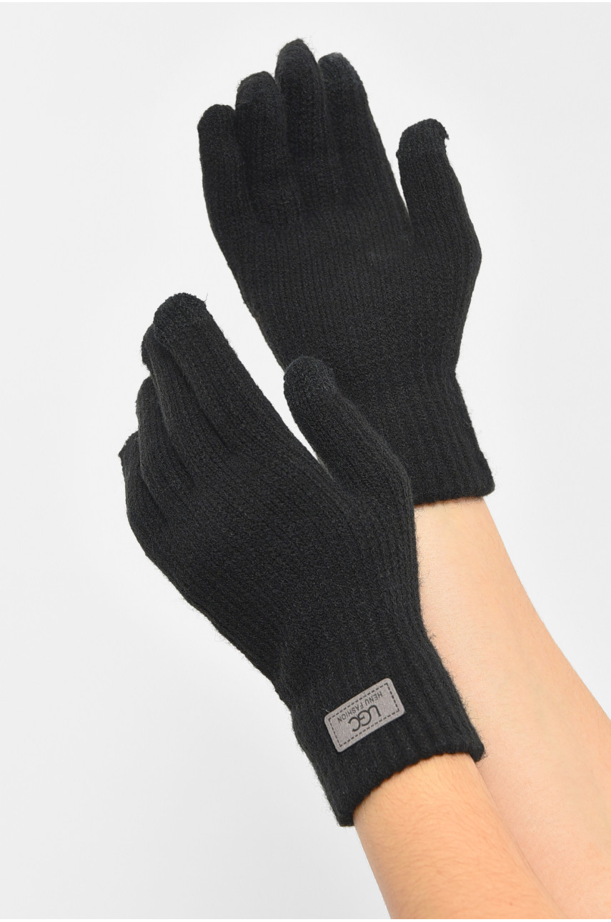 Рукавички жіночі сенсорні чорного кольору утеплені 7105 189520