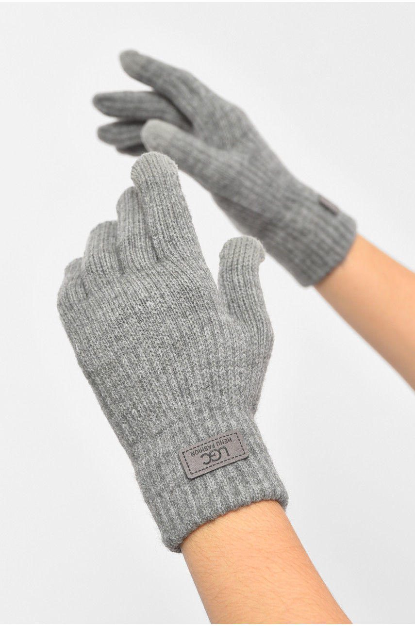 Перчатки женские сенсорные серого цвета утепленные 7105 189521 Перчатки женские сенсорные серого цвета утепленные 7105 189521