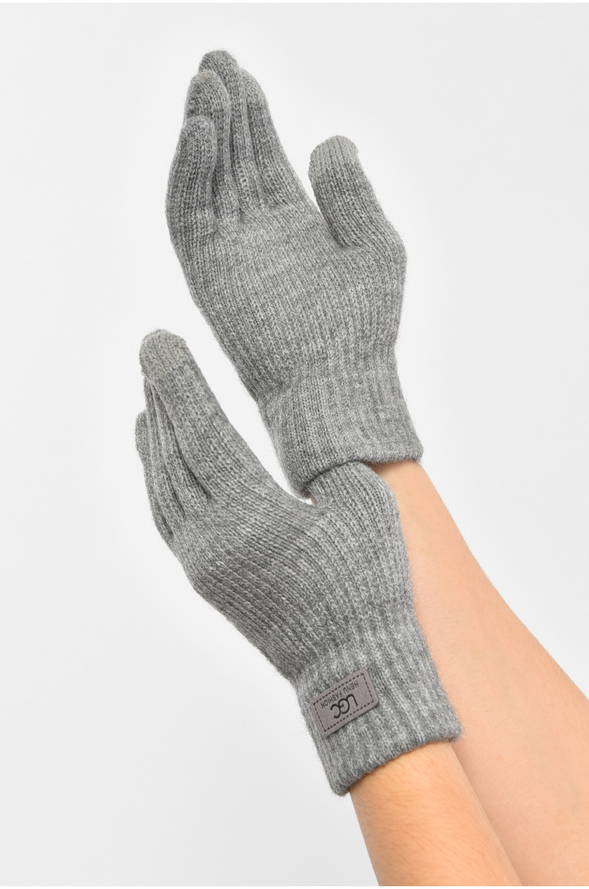 Перчатки женские сенсорные серого цвета утепленные 7105 189521 Перчатки женские сенсорные серого цвета утепленные 7105 189521