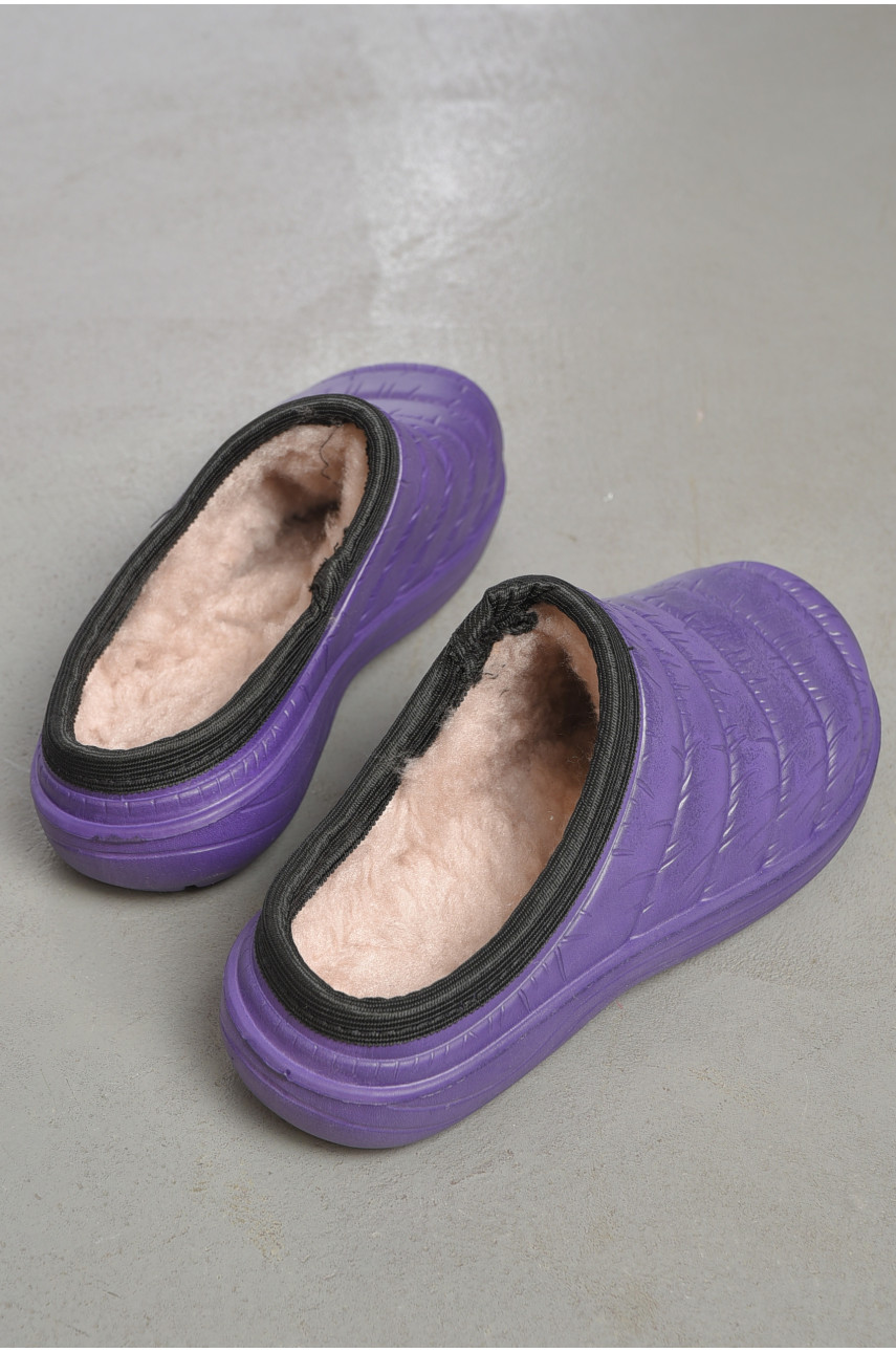 Галоши женские без задника утепленные фиолетового цвета С86 189542