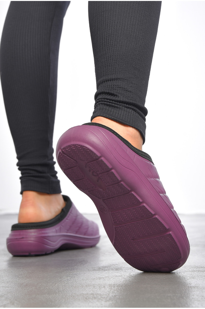 Калоші жіночі без задника утеплені бордового кольору С86 189543