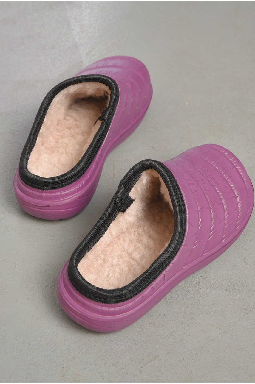 Калоші жіночі без задника утеплені бордового кольору С86 189543