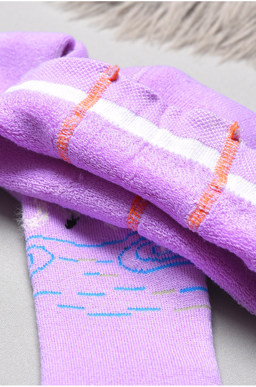 Колготи дитячі махрові для дівчинки бузкового кольору D77 189551