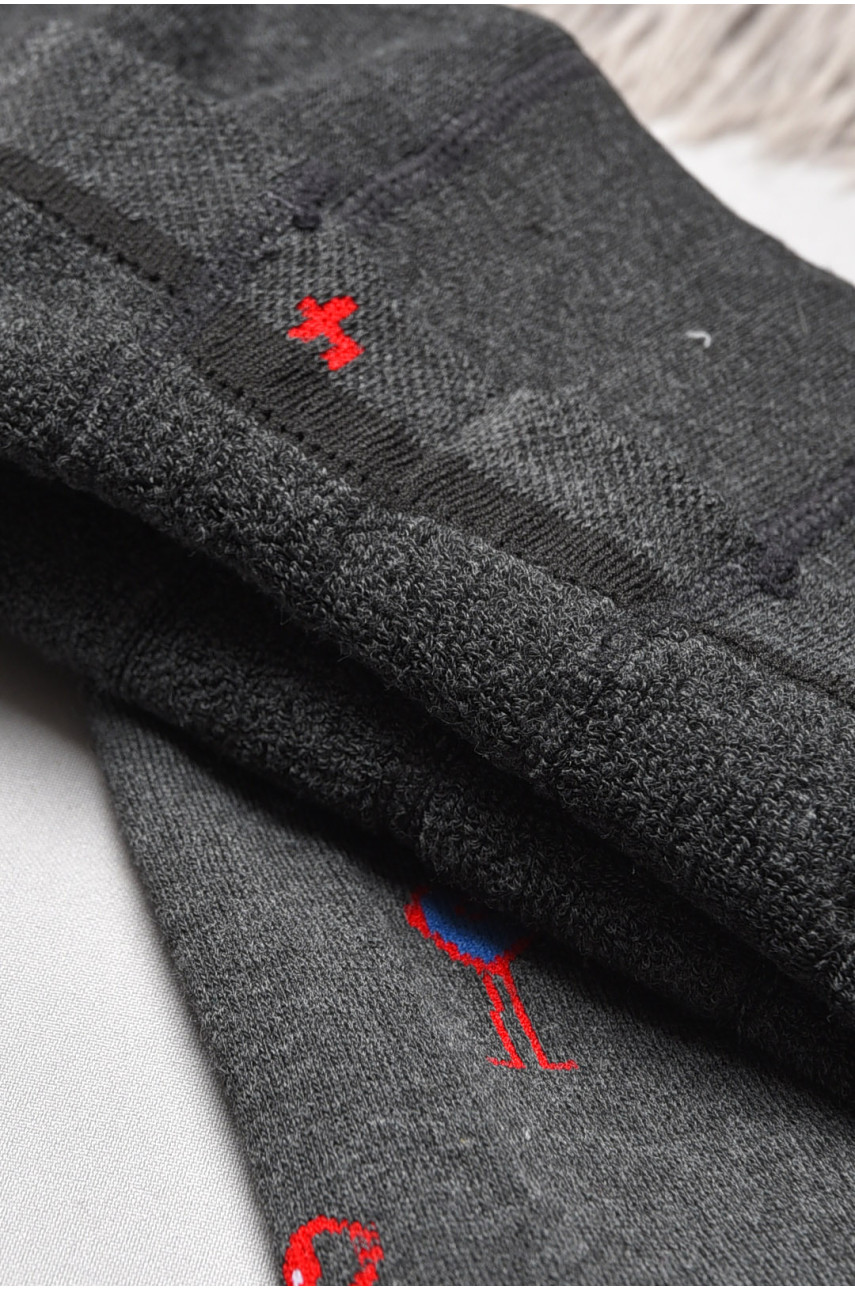 Колготи дитячі махрові для дівчинки темно-сірого кольору D77 189556