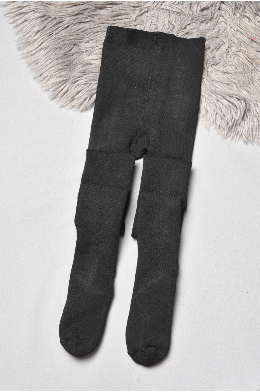 Колготи дитячі махрові для дівчинки чорного кольору T68-а 189573 Колготи дитячі махрові для дівчинки чорного кольору T68-а 189573