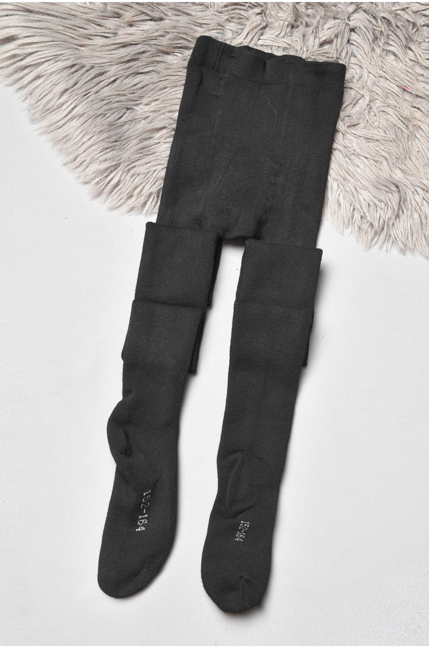 Колготи дитячі махрові для дівчинки чорного кольору T68-а 189573 Колготи дитячі махрові для дівчинки чорного кольору T68-а 189573