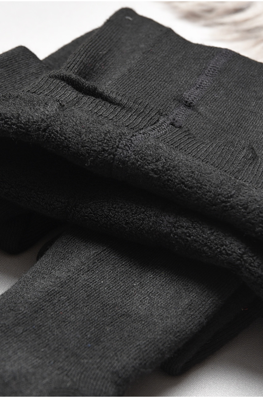 Колготи дитячі махрові для дівчинки чорного кольору T68-а 189573 Колготи дитячі махрові для дівчинки чорного кольору T68-а 189573