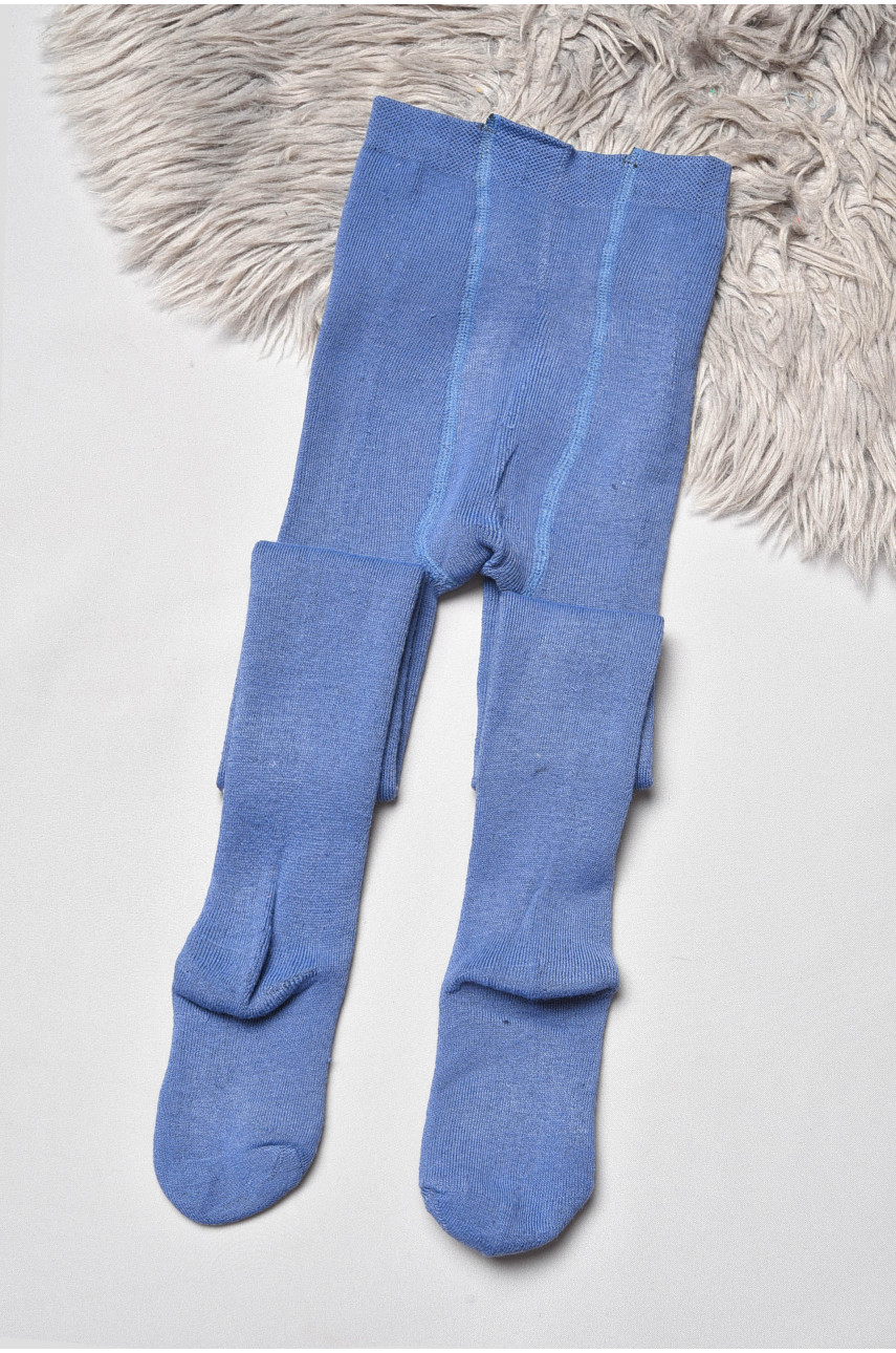 Колготы детские махровые для девочки темно-голубого цвета D72-1 189582 Колготы детские махровые для девочки темно-голубого цвета D72-1 189582