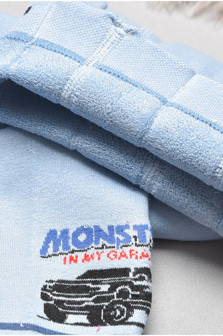 Колготи дитячі махрові для хлопчика блакитного кольору H9331 189585