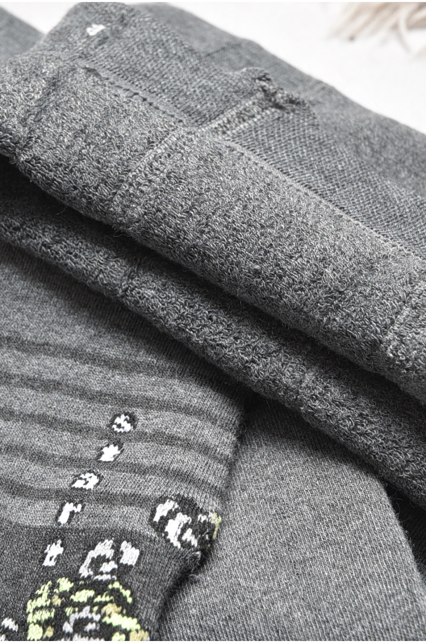 Колготи дитячі махрові для хлопчика темно-сірого кольору H9331 189588