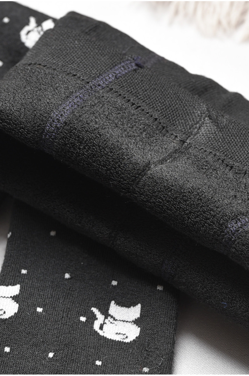 Колготи дитячі махрові для дівчинки чорного кольору К-055-5 189595