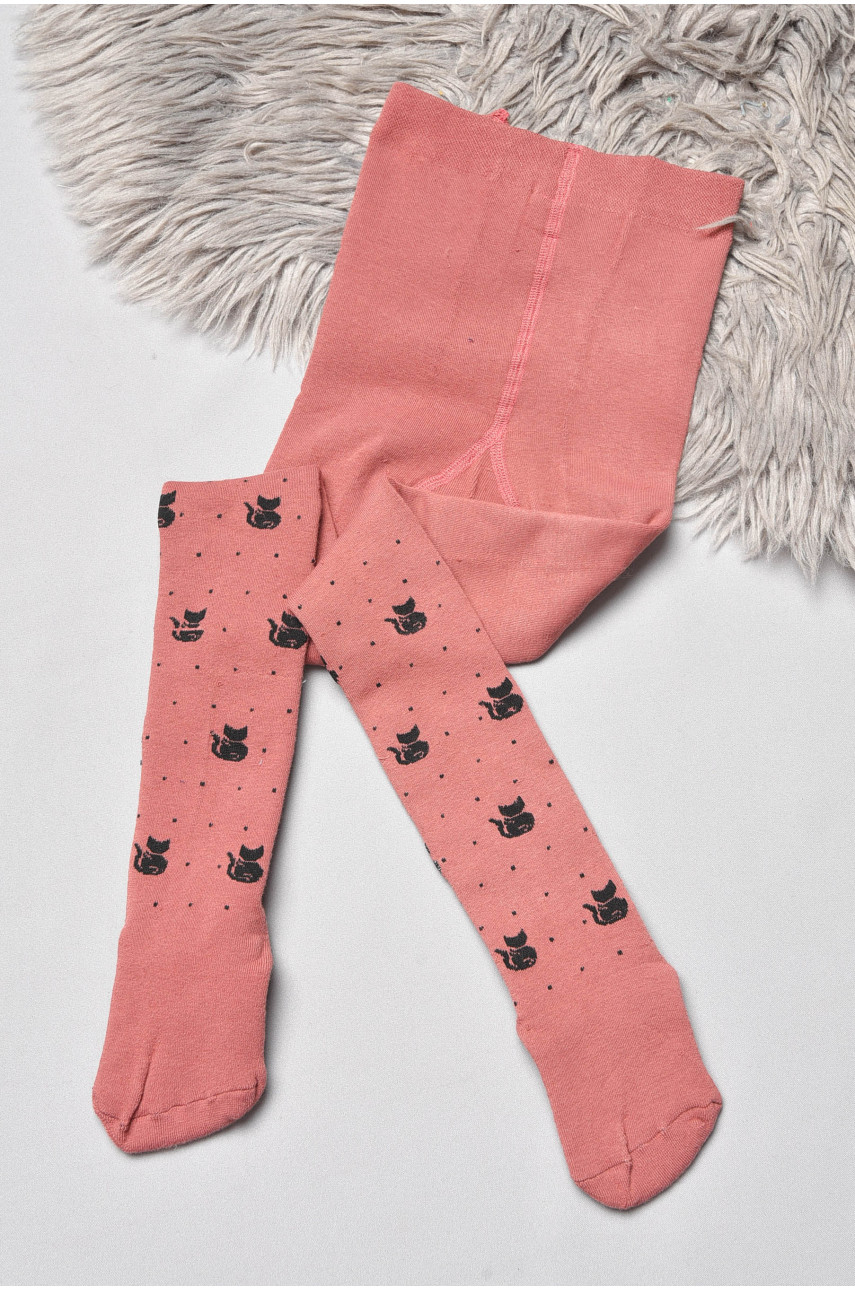 Колготи дитячі махрові для дівчинки темно-рожевого кольору К-055-5 189598