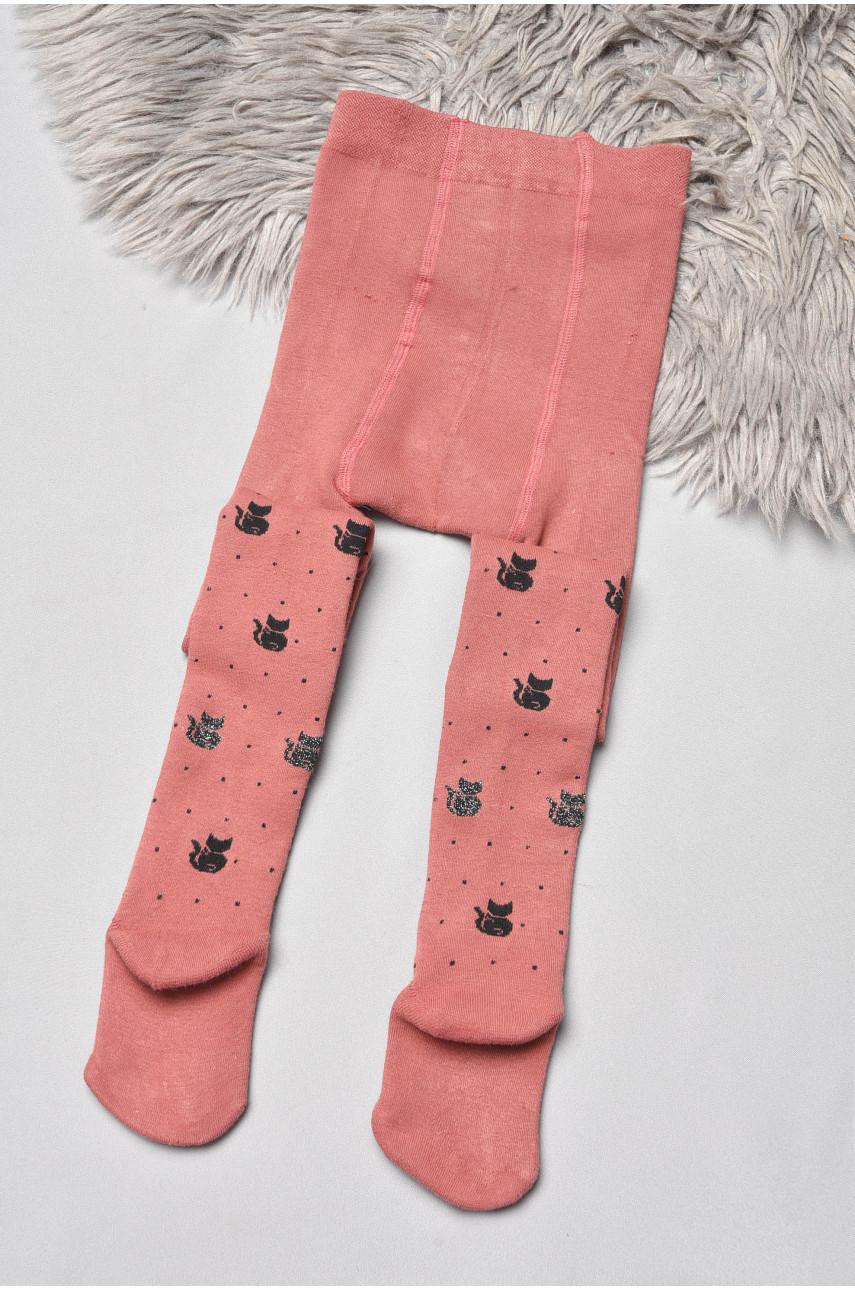 Колготи дитячі махрові для дівчинки темно-рожевого кольору К-055-5 189598