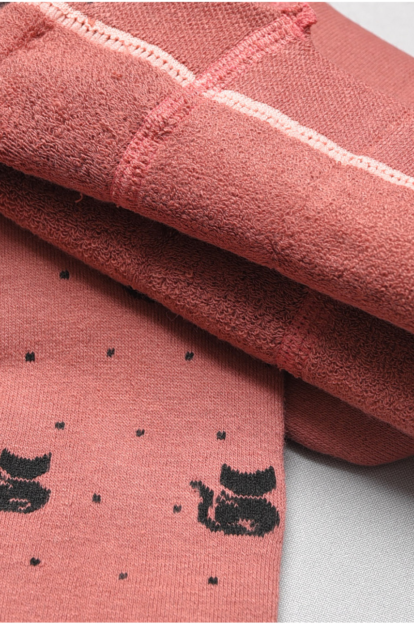 Колготи дитячі махрові для дівчинки темно-рожевого кольору К-055-5 189598