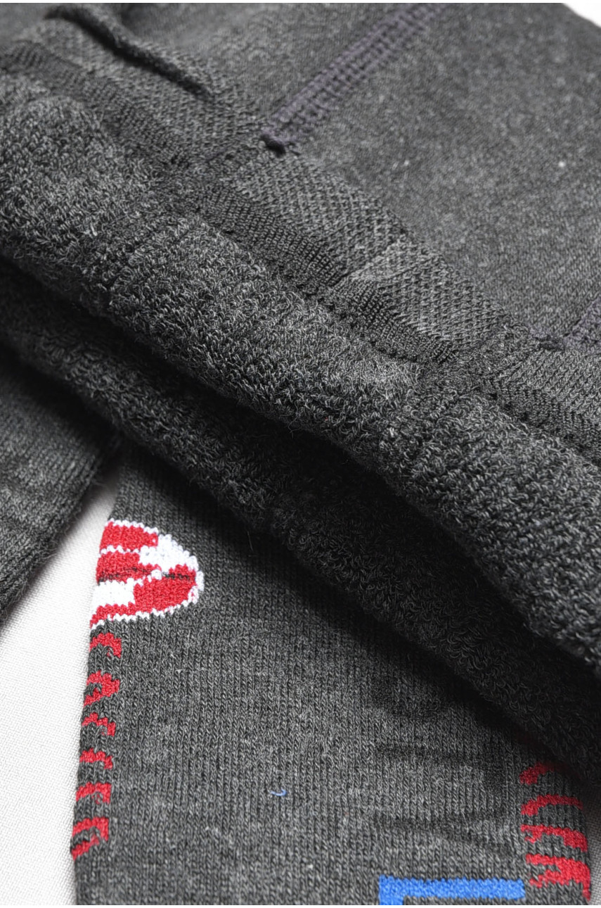 Колготи дитячі махрові для хлопчика темно-сірого кольору D82 189602