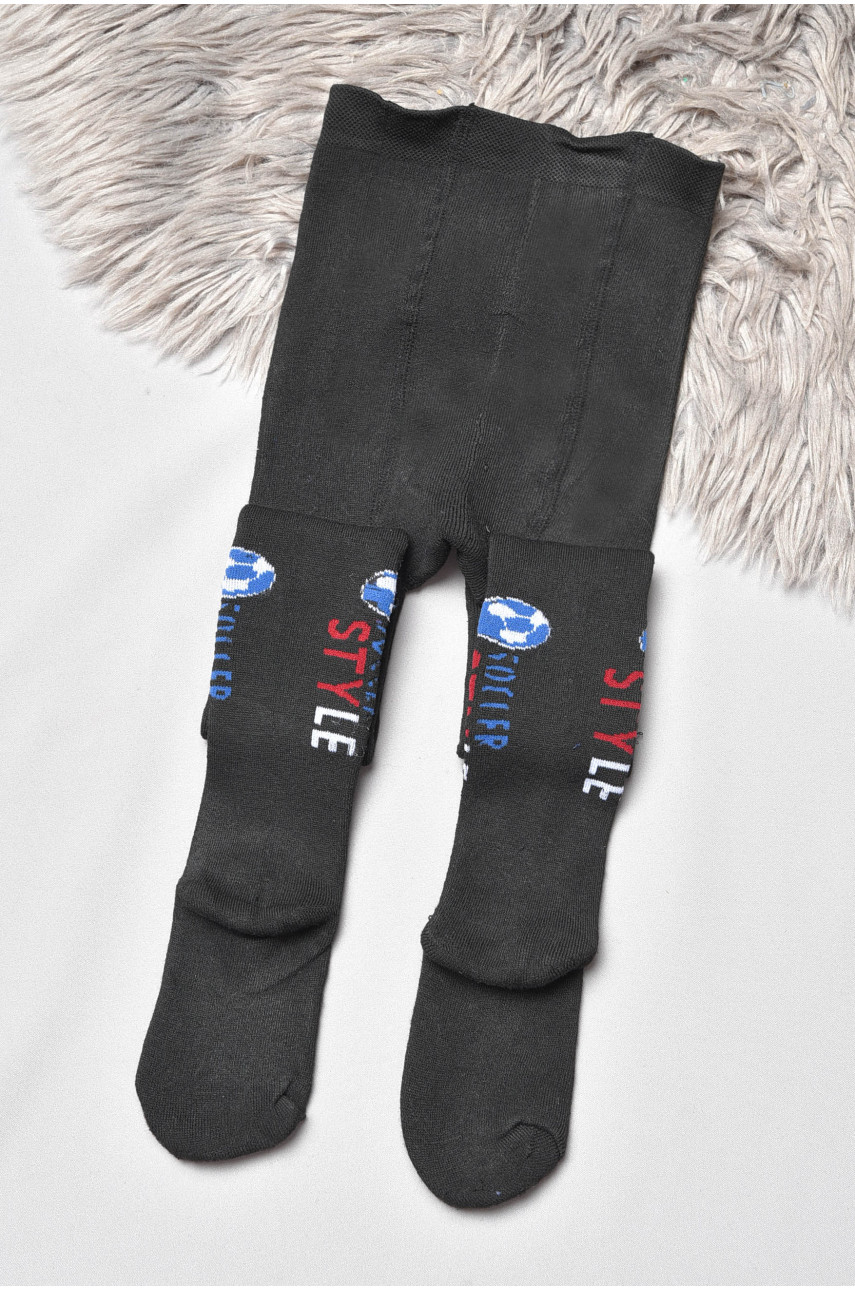 Колготи дитячі махрові для хлопчика чорного кольору D82 189611