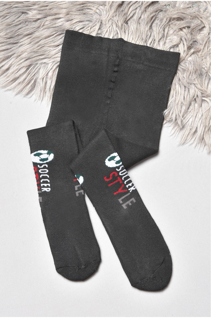 Колготи дитячі махрові для хлопчика чорного кольору D82 189612