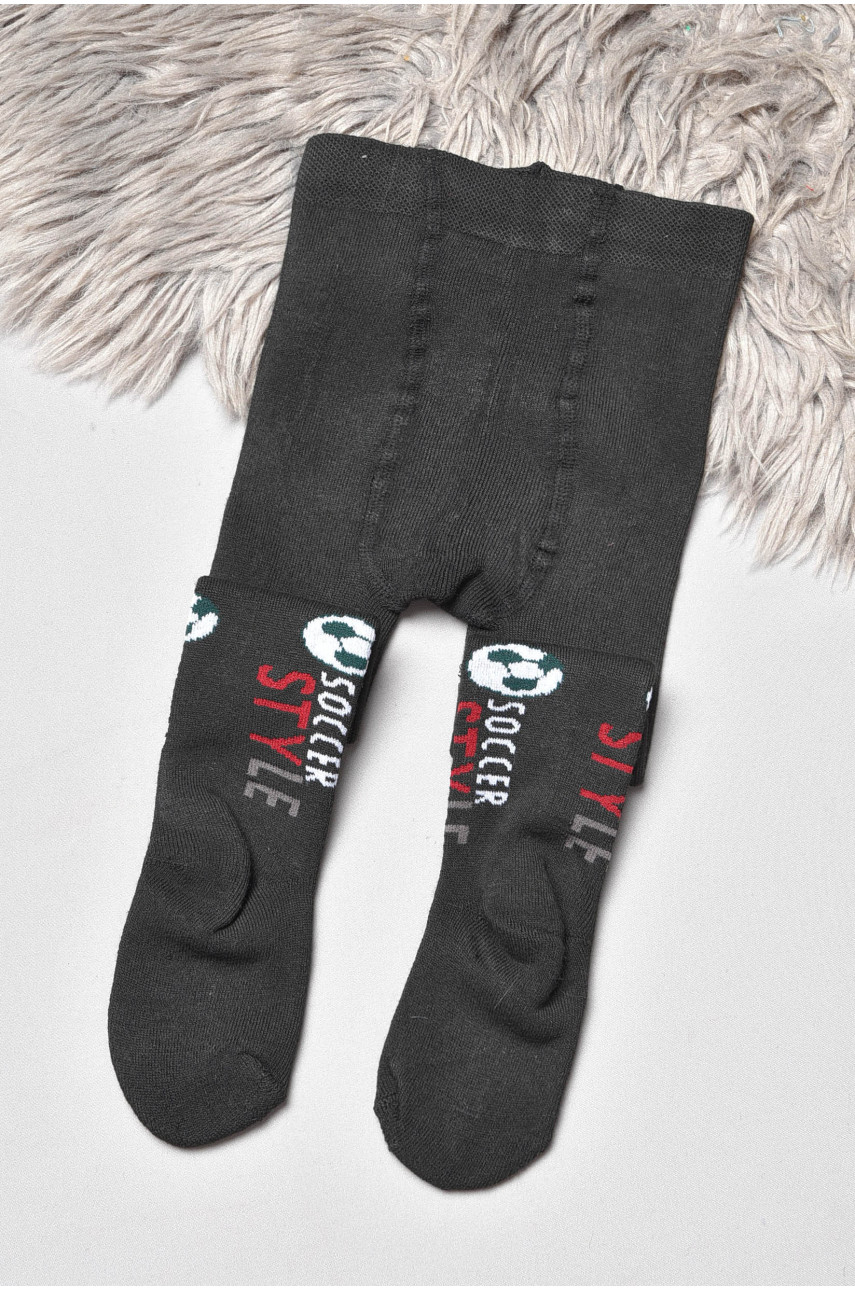 Колготи дитячі махрові для хлопчика чорного кольору D82 189612