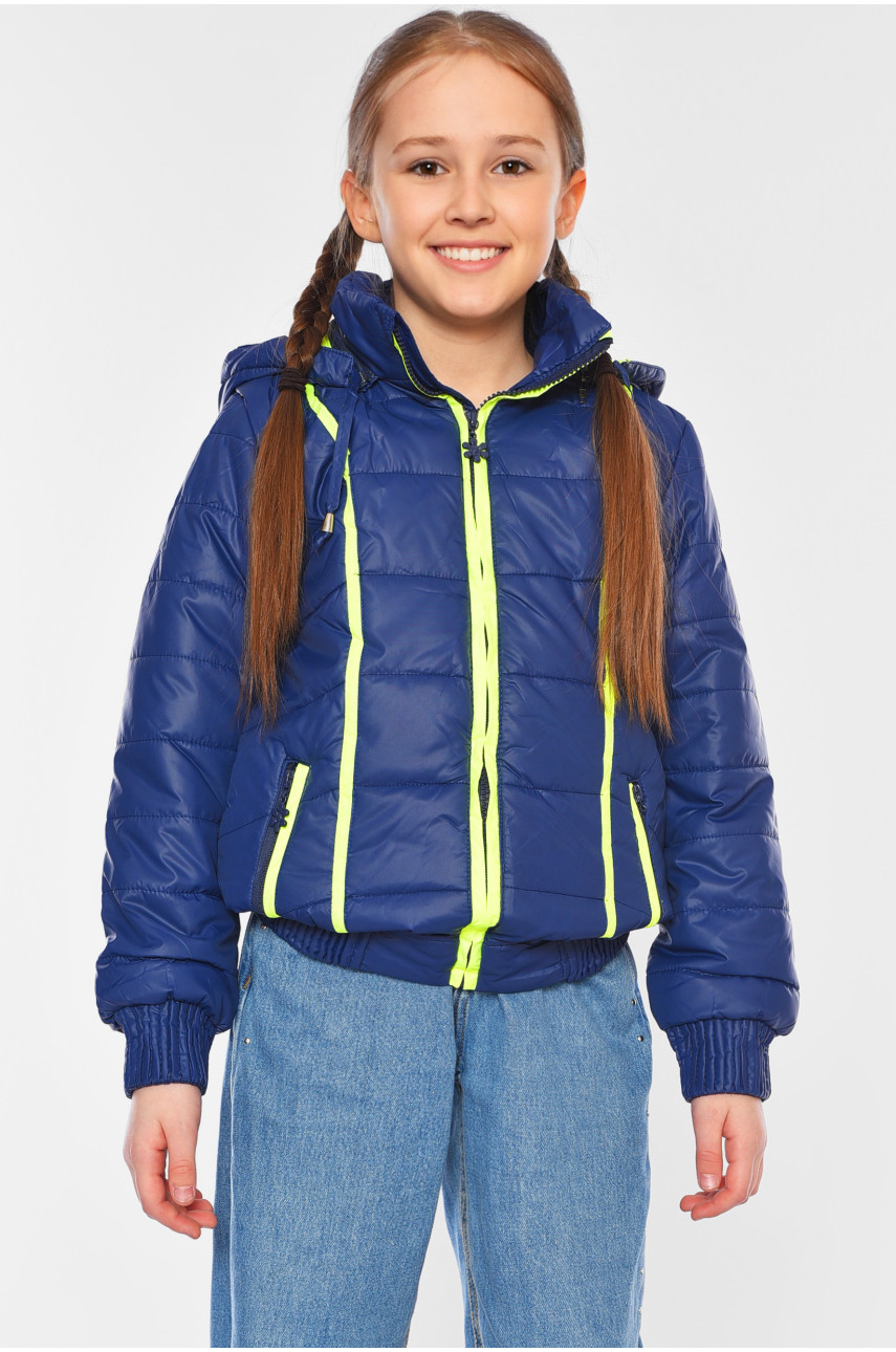 Куртка детская для девочки демисезонная синего цвета 1853 189614
