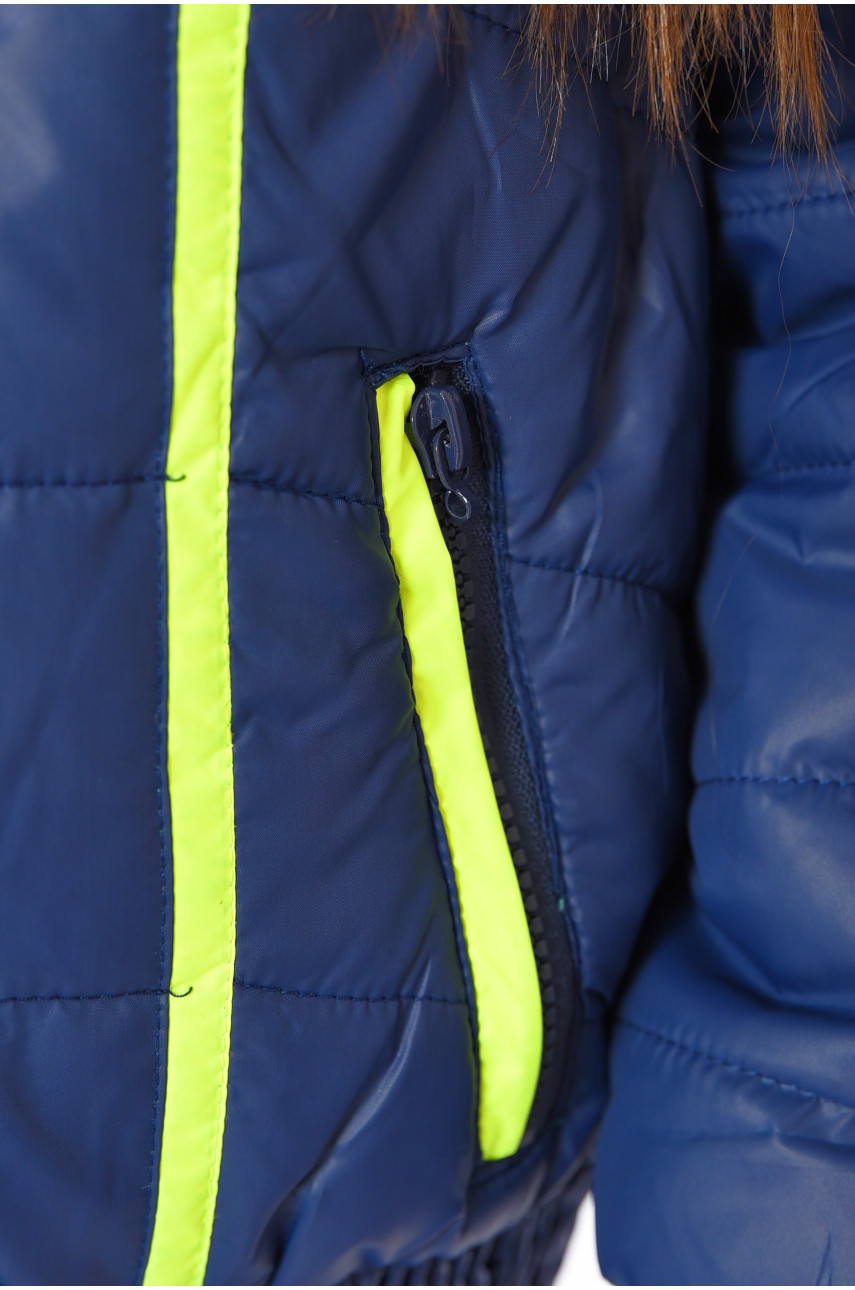 Куртка детская для девочки демисезонная синего цвета 1853 189614 Куртка детская для девочки демисезонная синего цвета 1853 189614