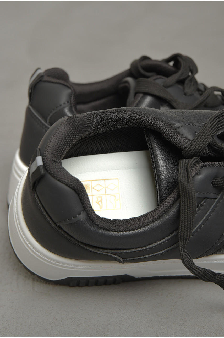 Кросівки жіночі чорного кольору на шнурівці 2208-1 189619