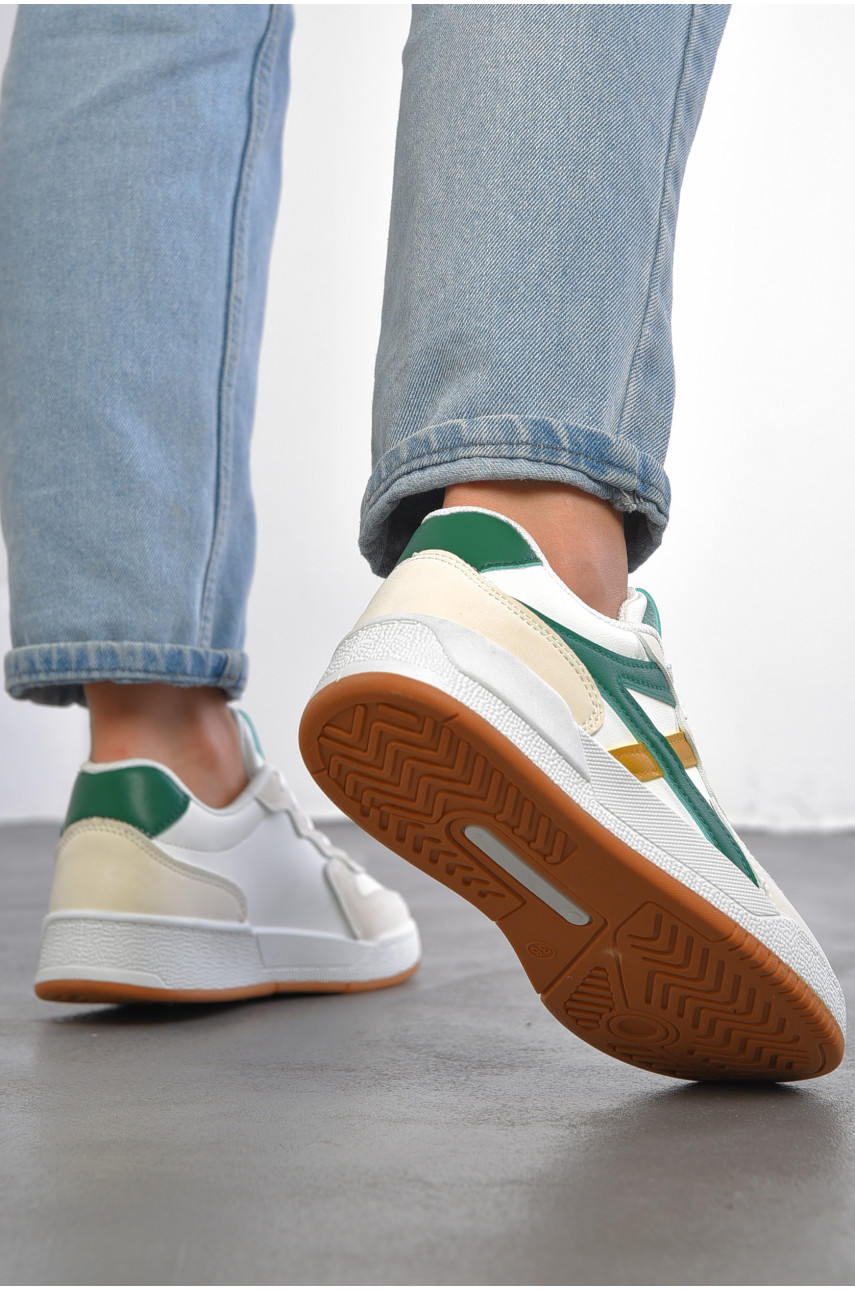 Кросівки жіночі білого кольору на шнурівці YB2471-5 189623