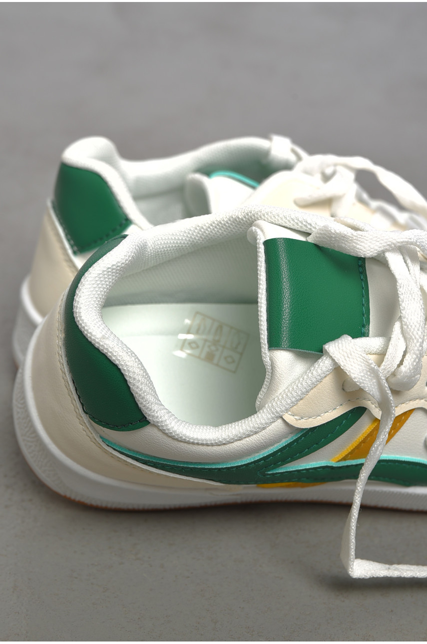 Кросівки жіночі білого кольору на шнурівці YB2471-5 189623