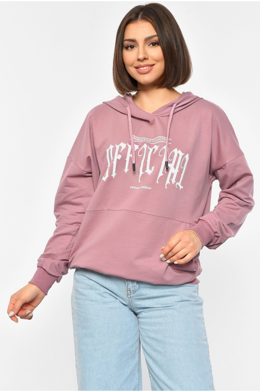 Худі жіноче бузкового кольору 189670 Худі жіноче бузкового кольору 189670