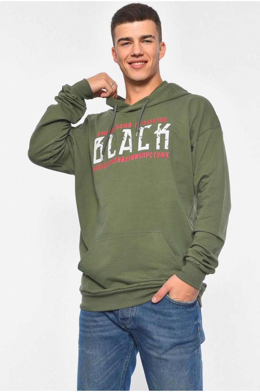 Худі чоловіче кольору хакі 189676 Худі чоловіче кольору хакі 189676