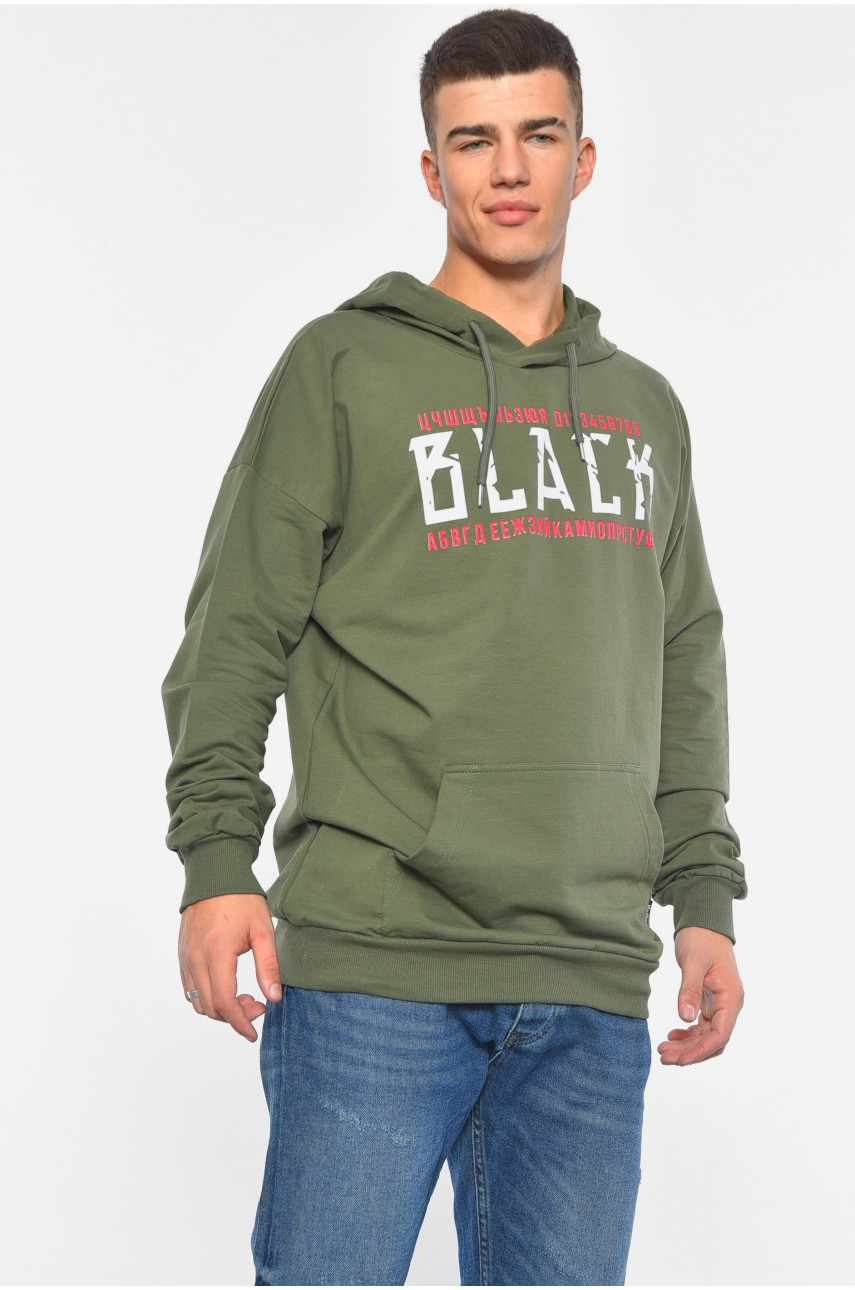 Худі чоловіче кольору хакі 189676 Худі чоловіче кольору хакі 189676