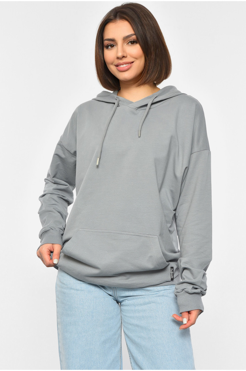 Худі жіноче сірого кольору 189689 Худі жіноче сірого кольору 189689