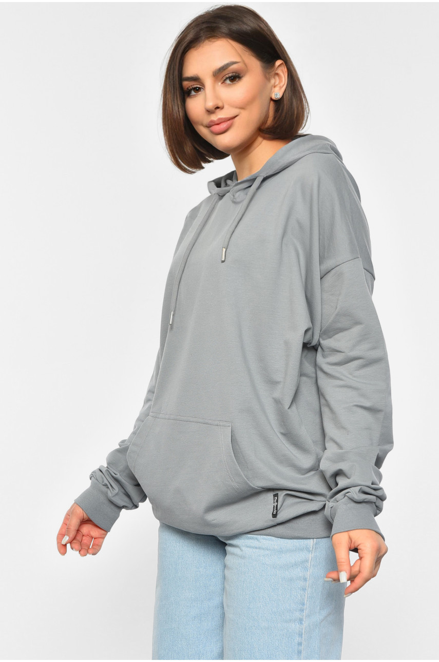 Худі жіноче сірого кольору 189689 Худі жіноче сірого кольору 189689