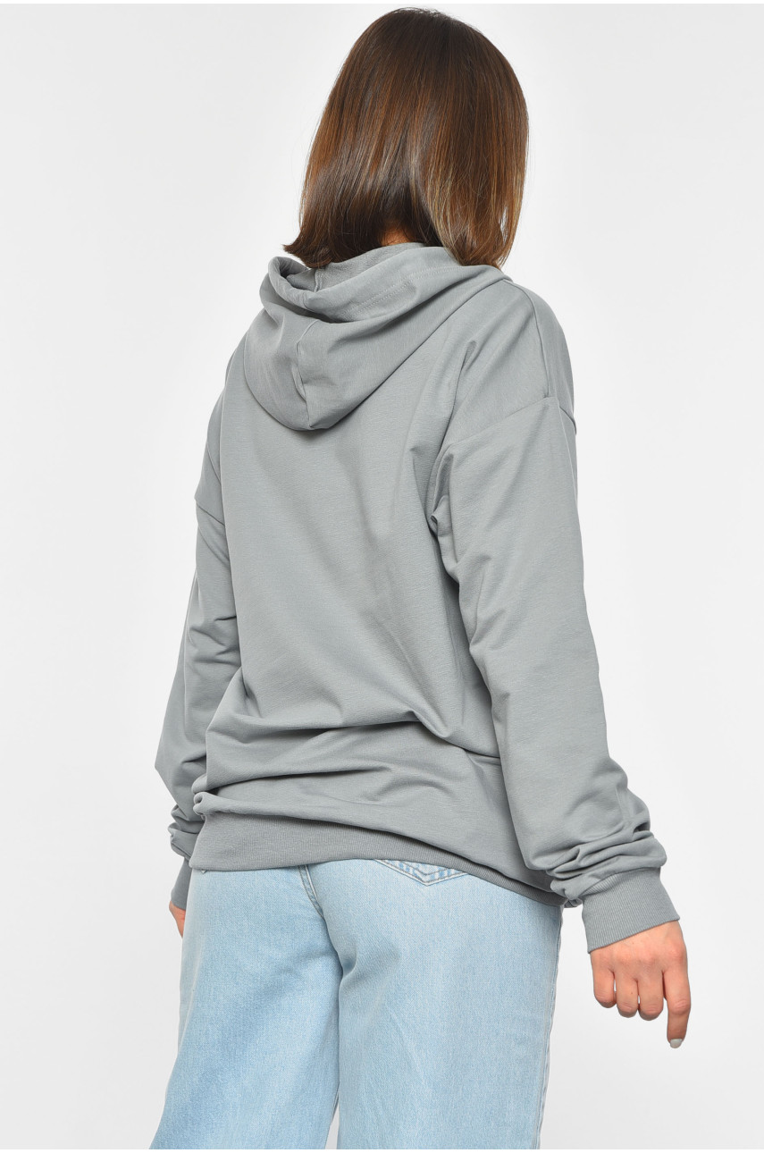 Худі жіноче сірого кольору 189689 Худі жіноче сірого кольору 189689