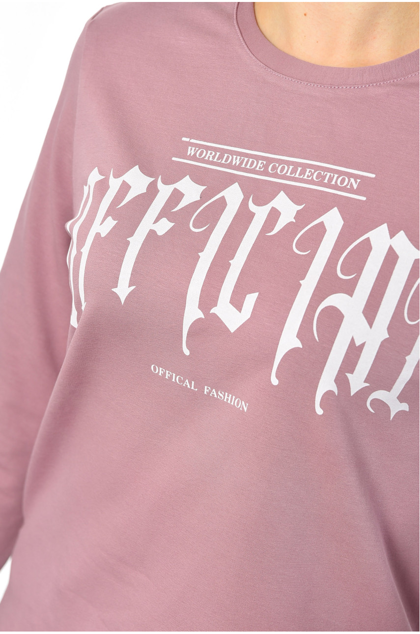 Світшот жіночий бузкового кольору 189696