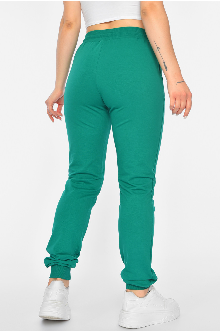 Спортивые штаны женские зеленого цвета 189702 Спортивые штаны женские зеленого цвета 189702