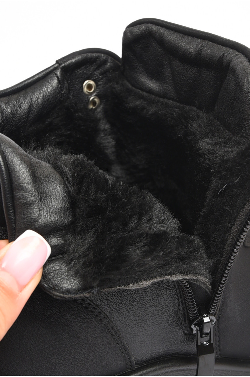 Черевики чоловічі зимові на хутрі чорного кольору А709-7 189703