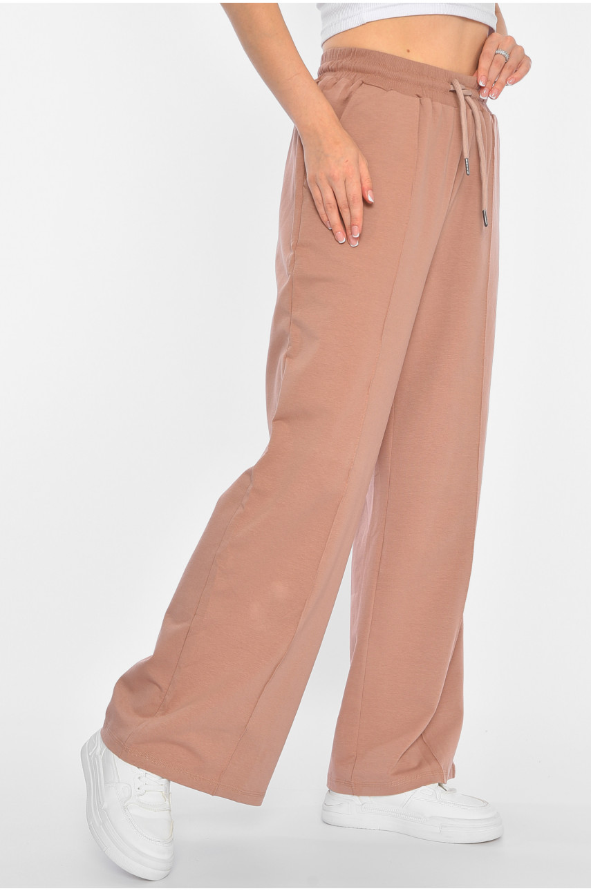Штани жіночі кльош кольору мокко 189704 Штани жіночі кльош кольору мокко 189704