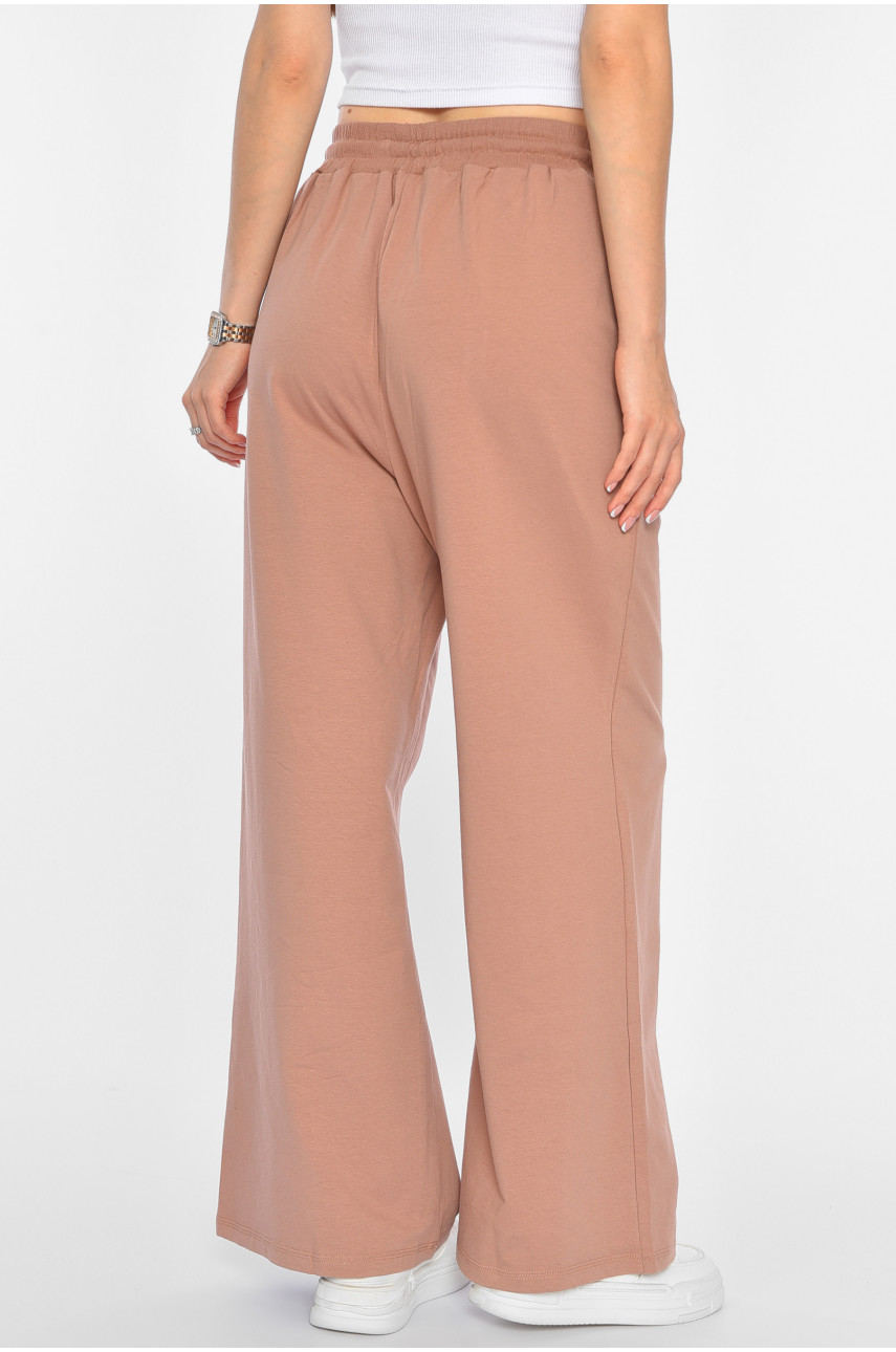 Штани жіночі кльош кольору мокко 189704 Штани жіночі кльош кольору мокко 189704