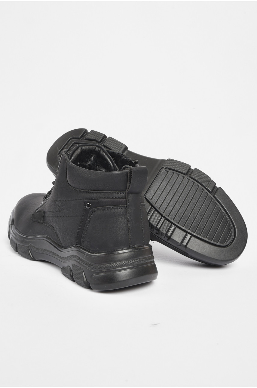 Черевики чоловічі зимові на хутрі чорного кольору А501-1 189706