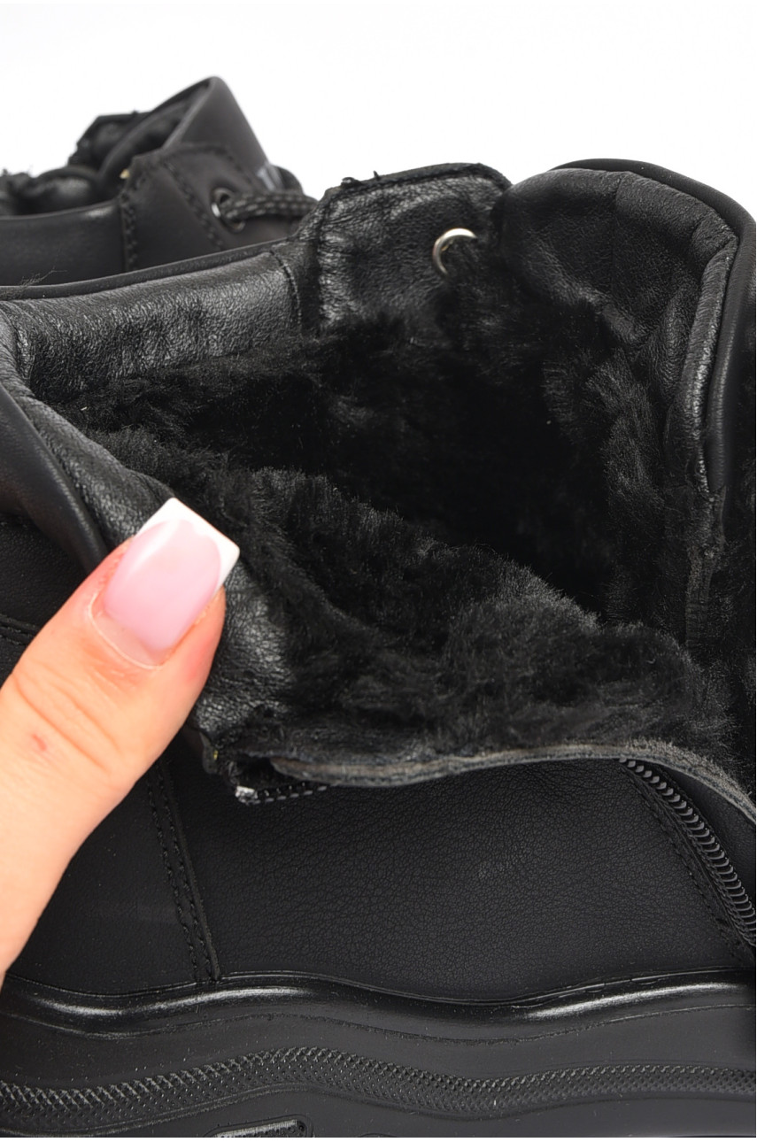 Черевики чоловічі зимові на хутрі чорного кольору А501-1 189706