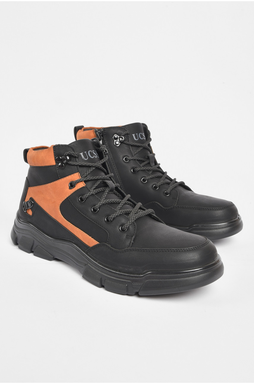 Черевики чоловічі зимові на хутрі чорного кольору А505-1 189707