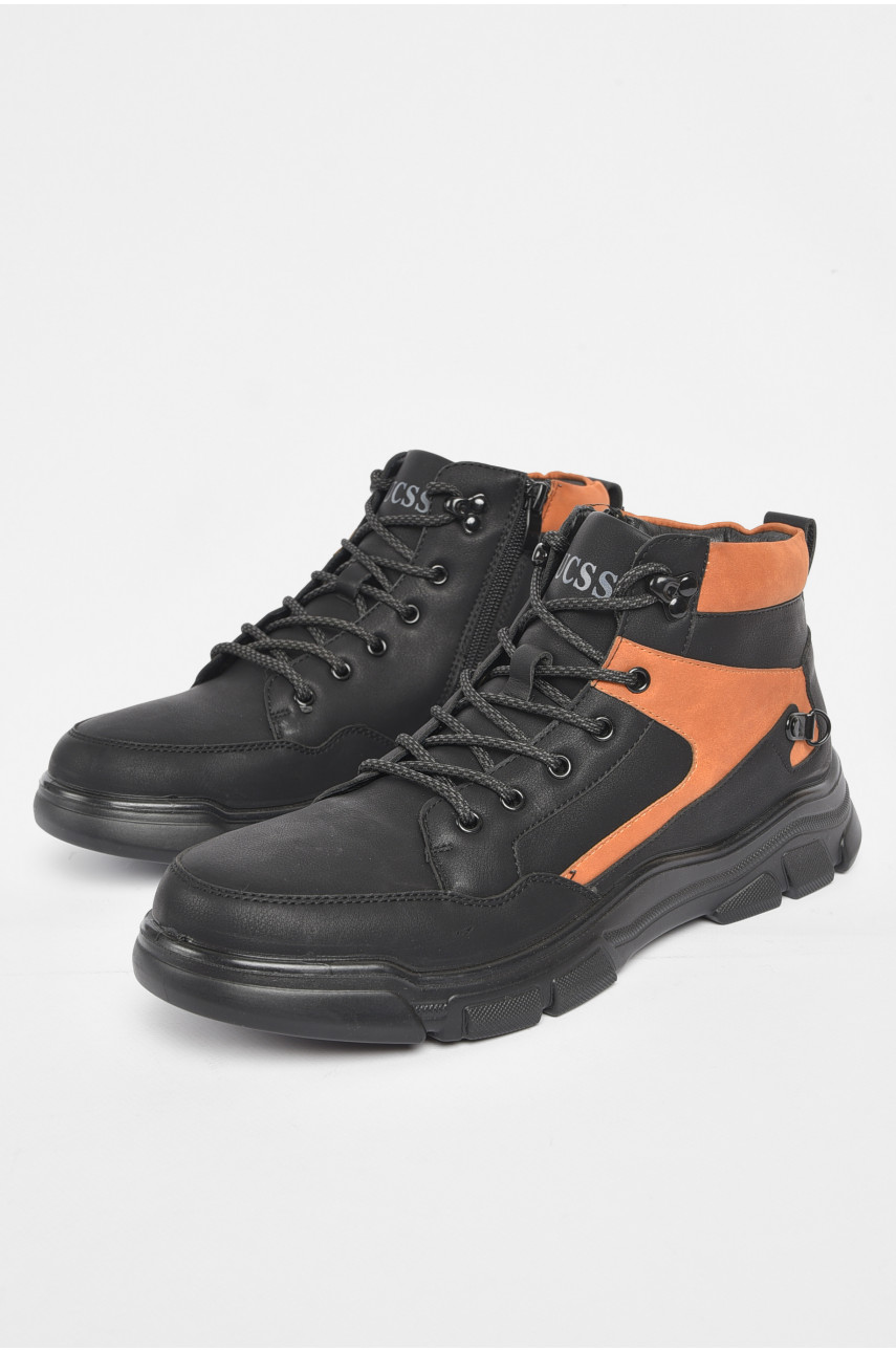 Черевики чоловічі зимові на хутрі чорного кольору А505-1 189707